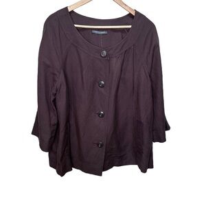 ADDITION Elle Brown Linen Lightweight Jacket Size 2x